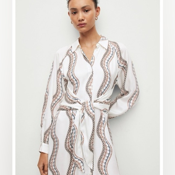 All saints Clanetta Leticia Midi Shirt Dress size US 0 UK 4 - Picture 2 of 6